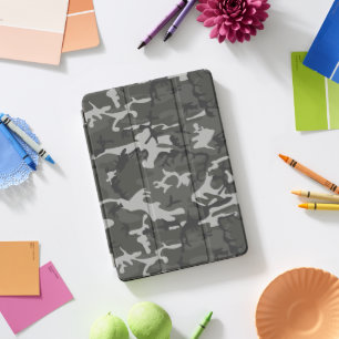 Gray Camouflage Pattern, Military Pattern, Army iPad Pro Cover