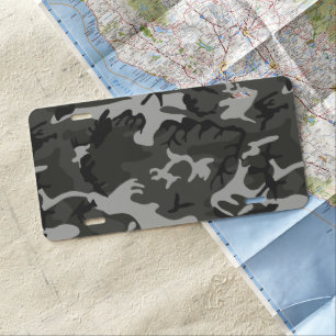 Gray Camouflage Pattern, Military Pattern, Army License Plate