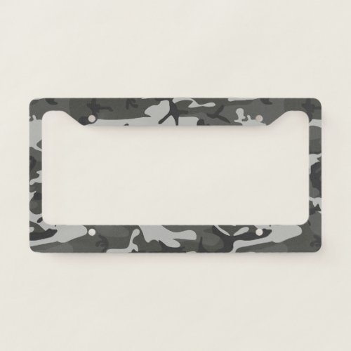 Gray Camouflage Pattern Military Pattern Army License Plate Frame