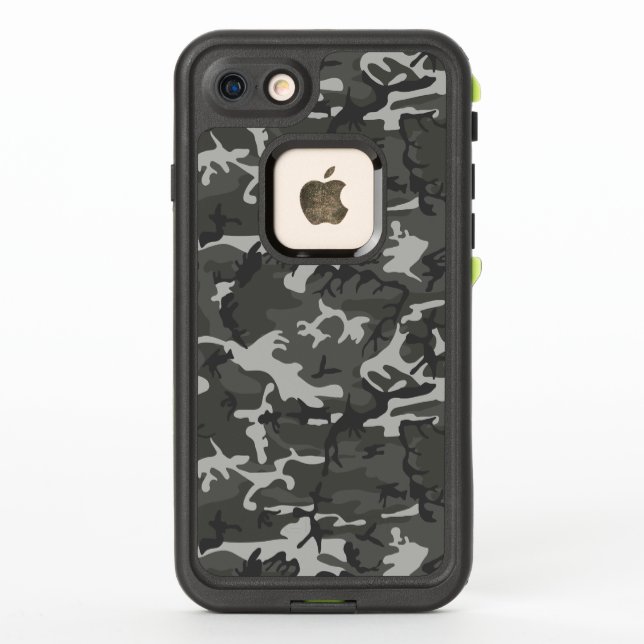 Gray Camouflage Pattern, Military Pattern, Army LifeProof iPhone Case (Back)