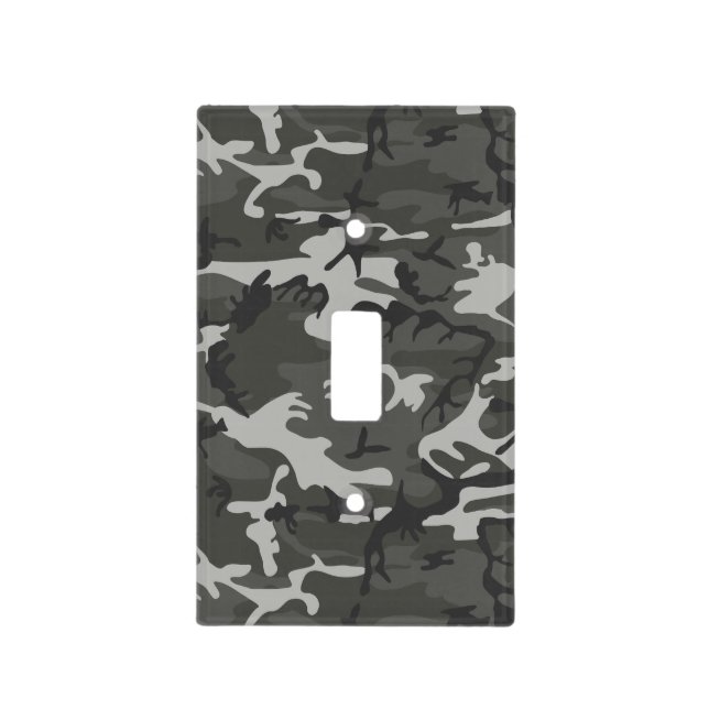 Gray Camouflage Pattern, Military Pattern, Army Light Switch Cover (Front)