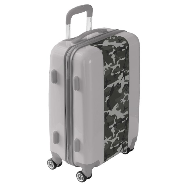 Gray Camouflage Pattern, Military Pattern, Army Luggage (Rotated Left)