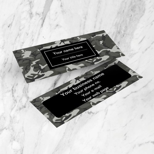 Gray Camouflage Pattern Military Pattern Army Mini Business Card