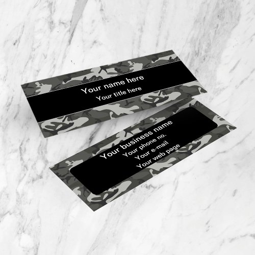 Gray Camouflage Pattern Military Pattern Army Mini Business Card