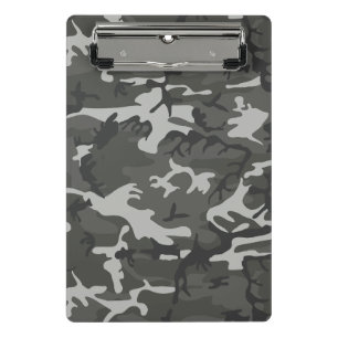Gray Camouflage Pattern, Military Pattern, Army Mini Clipboard