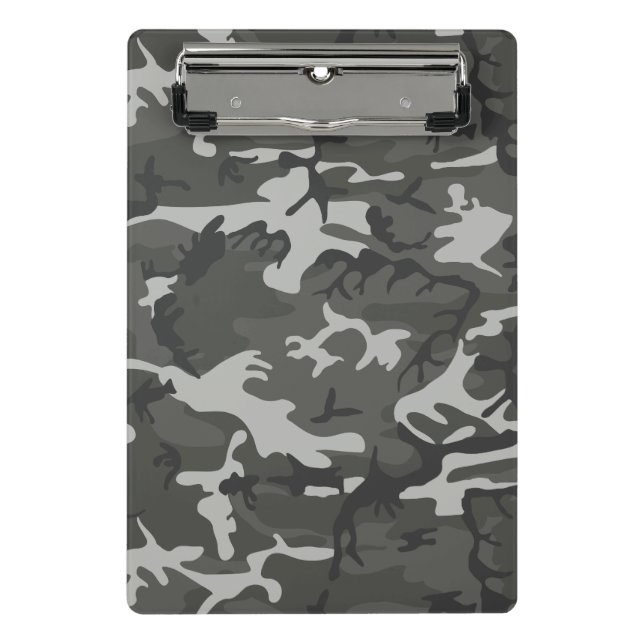 Gray Camouflage Pattern, Military Pattern, Army Mini Clipboard (Front)