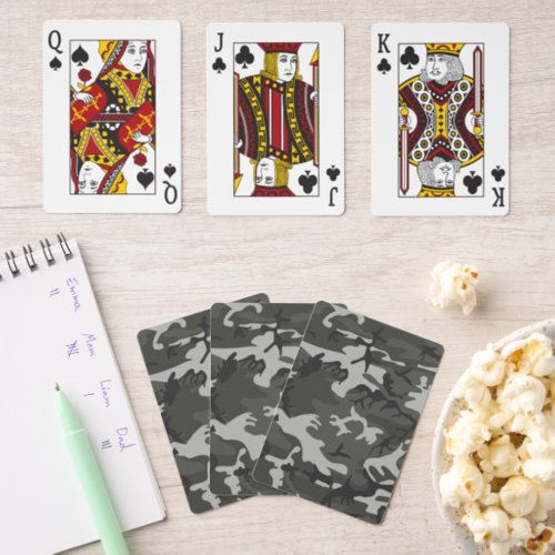 Gray Camouflage Pattern Military Pattern Army Pinochle Cards