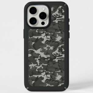 Gray Camouflage Pattern, Military Pattern, Army iPhone 15 Pro Max Case