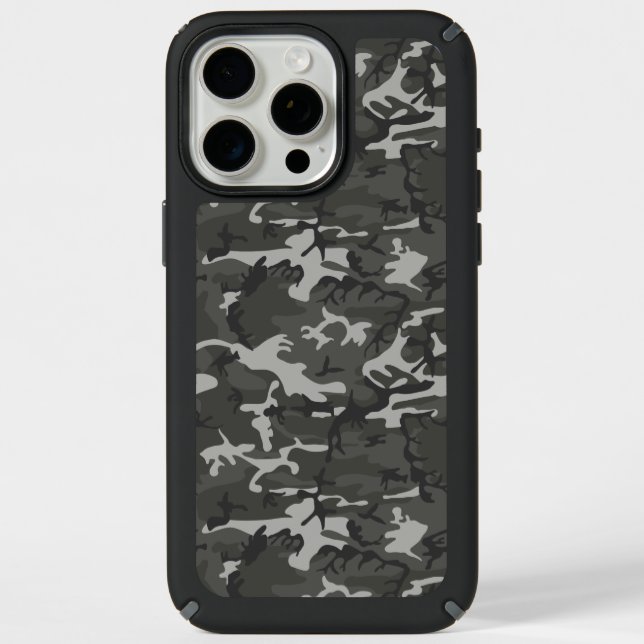 Gray Camouflage Pattern, Military Pattern, Army Speck iPhone Case (Front)