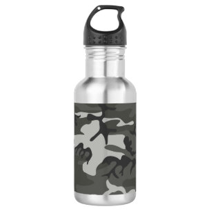 Gray Camouflage Pattern, Military Pattern, Army Stainless Steel Water Bottle