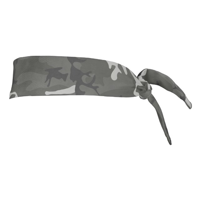 Gray Camouflage Pattern, Military Pattern, Army Tie Headband (Rotate 90)