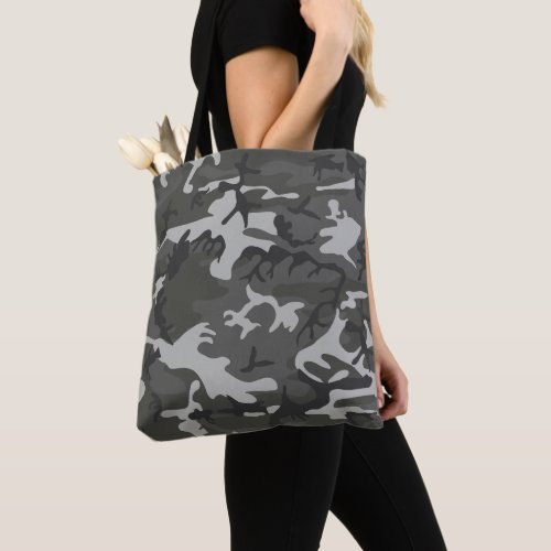 Gray Camouflage Pattern Military Pattern Army Tote Bag