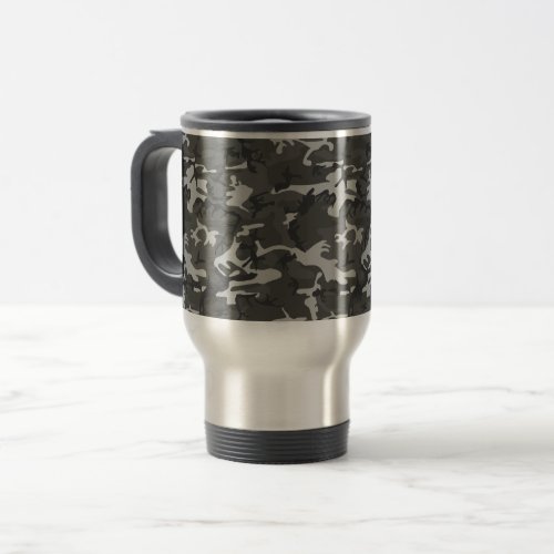 Gray Camouflage Pattern Military Pattern Army Travel Mug