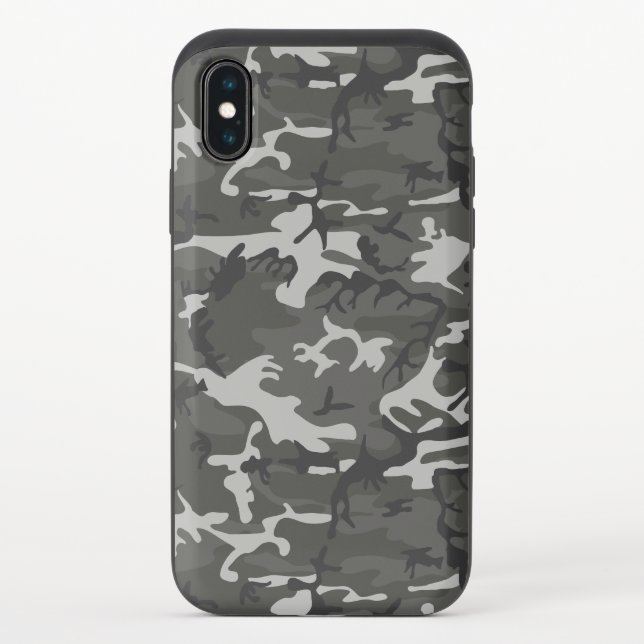 Gray Camouflage Pattern, Military Pattern, Army Uncommon iPhone Case (Back)