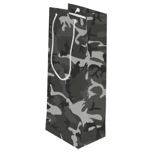 Gray Camouflage Pattern Military Pattern Army Wine Gift Bag