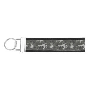 Gray Camouflage Pattern, Military Pattern, Army Wrist Keychain
