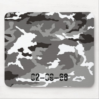 Gray camouflage pattern mouse pad