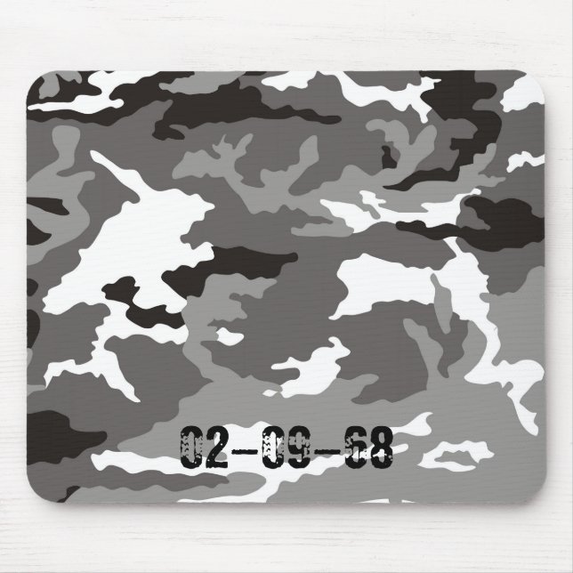 Gray camouflage pattern mouse pad (Front)