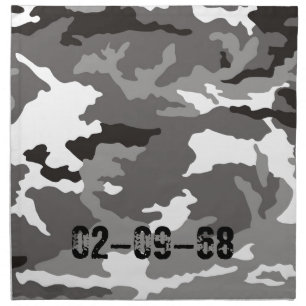 Gray camouflage pattern napkin