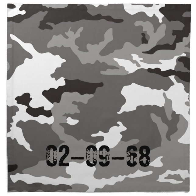 Gray camouflage pattern napkin (Front)