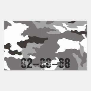 Gray camouflage pattern rectangular sticker
