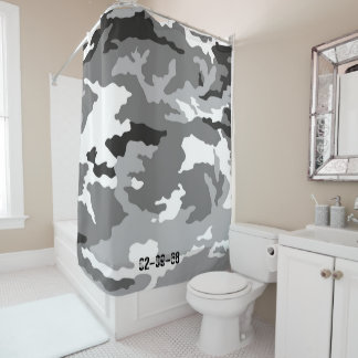 Gray camouflage pattern shower curtain