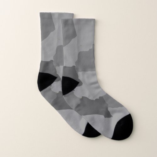 gray camouflage pattern socks