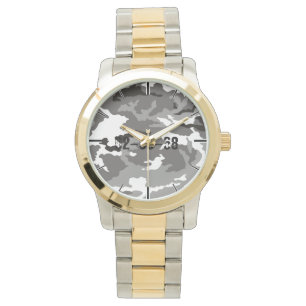 Gray camouflage pattern watch
