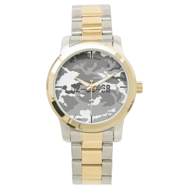 Gray camouflage pattern watch (Front)