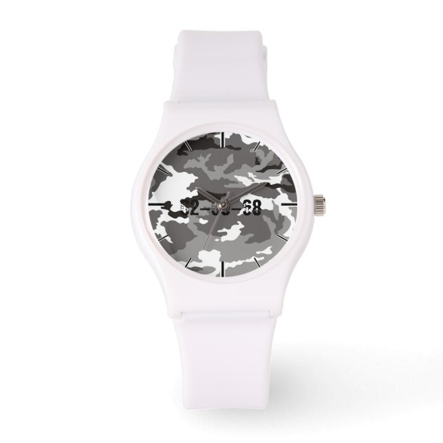 Gray camouflage pattern watch (Front)