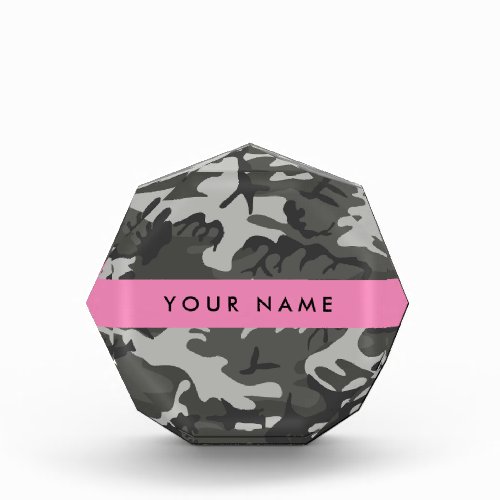 Gray Camouflage Pattern Your name Personalize Acrylic Award