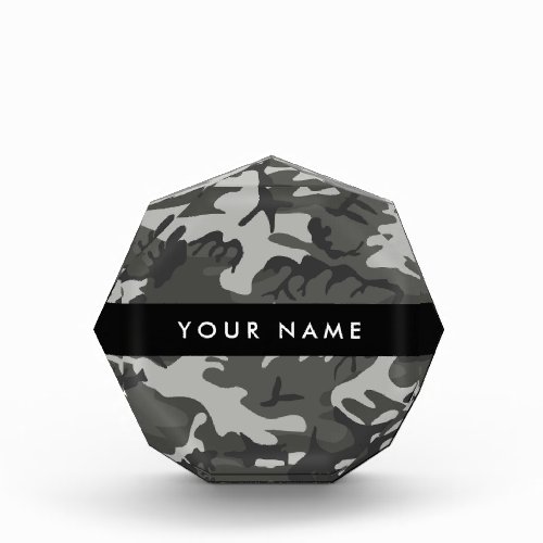 Gray Camouflage Pattern Your name Personalize Acrylic Award