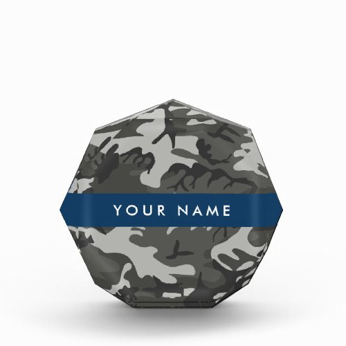 Gray Camouflage Pattern Your name Personalize Acrylic Award
