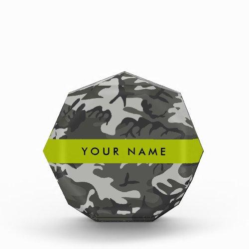 Gray Camouflage Pattern Your name Personalize Acrylic Award