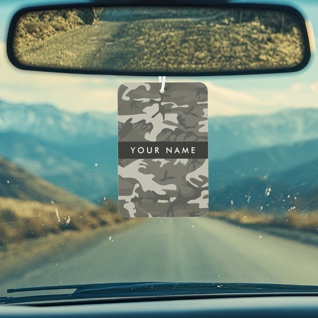 Gray Camouflage Pattern, Your name, Personalize Air Freshener (Creator Uploaded)
