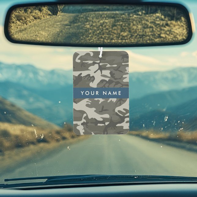 Gray Camouflage Pattern, Your name, Personalize Air Freshener (Creator Uploaded)