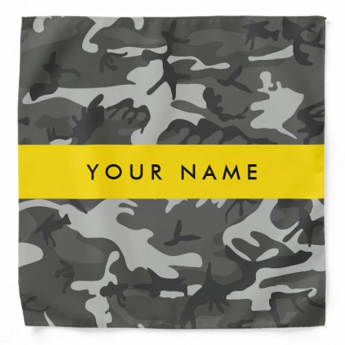 Gray Camouflage Pattern Your name Personalize Bandana