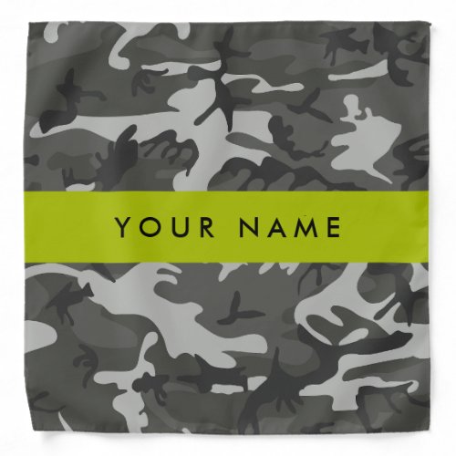 Gray Camouflage Pattern Your name Personalize Bandana