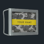 Gray Camouflage Pattern, Your name, Personalize Belt Buckle<br><div class="desc">Elegant,  stylish and sophisticated camouflage pattern in gray color. Modern and trendy gift,  perfect for the military lover in your life. Personalize by adding your name,  nickname,  monogram or initials.</div>