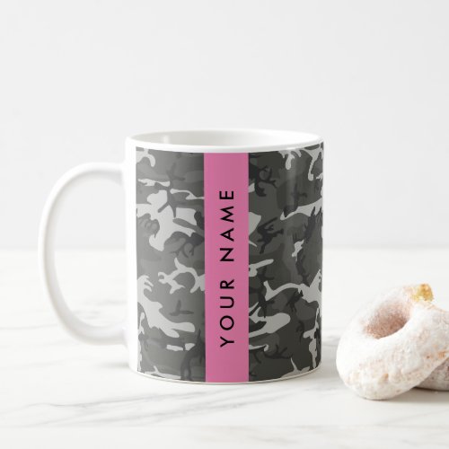 Gray Camouflage Pattern Your name Personalize Coffee Mug