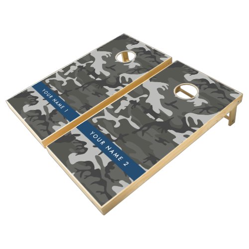 Gray Camouflage Pattern Your name Personalize Cornhole Set