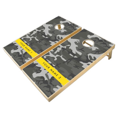 Gray Camouflage Pattern Your name Personalize Cornhole Set