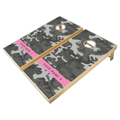 Gray Camouflage Pattern Your name Personalize Cornhole Set