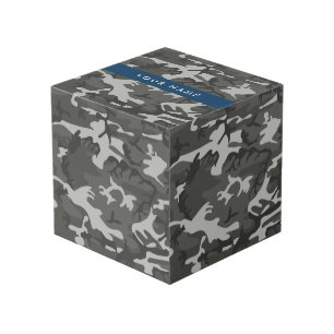 Gray Camouflage Pattern, Your name, Personalize Cube