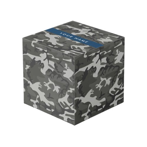 Gray Camouflage Pattern Your name Personalize Cube