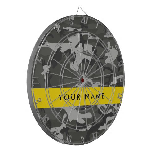 Gray Camouflage Pattern Your name Personalize Dart Board