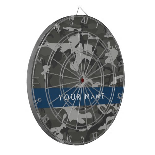 Gray Camouflage Pattern Your name Personalize Dart Board