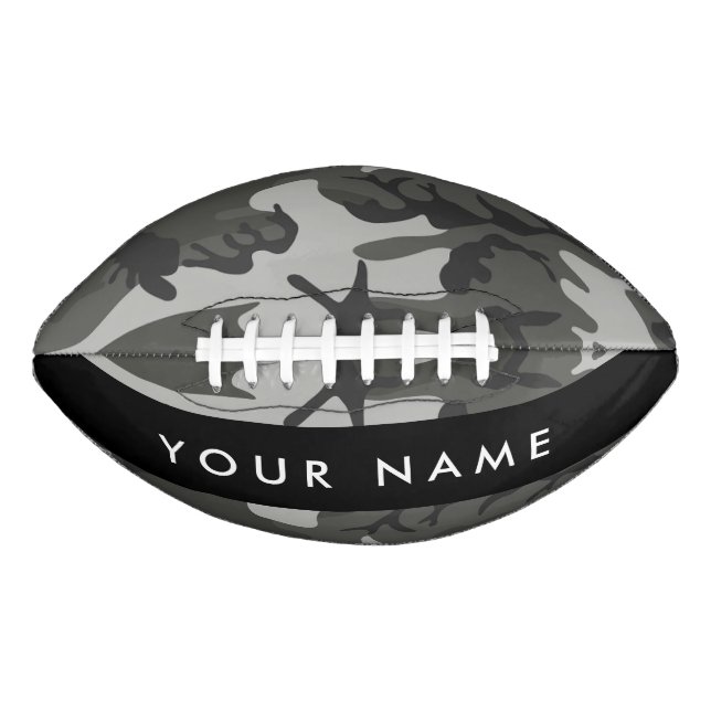 Gray Camouflage Pattern, Your name, Personalize Football (Front)