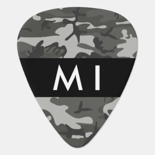 Gray Camouflage Pattern, Your name, Personalize Guitar Pick