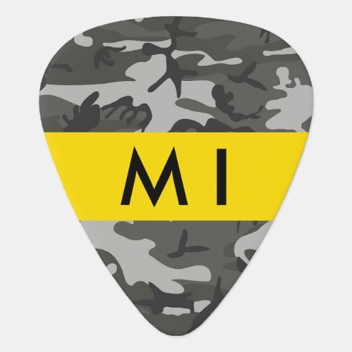 Gray Camouflage Pattern Your name Personalize Guitar Pick